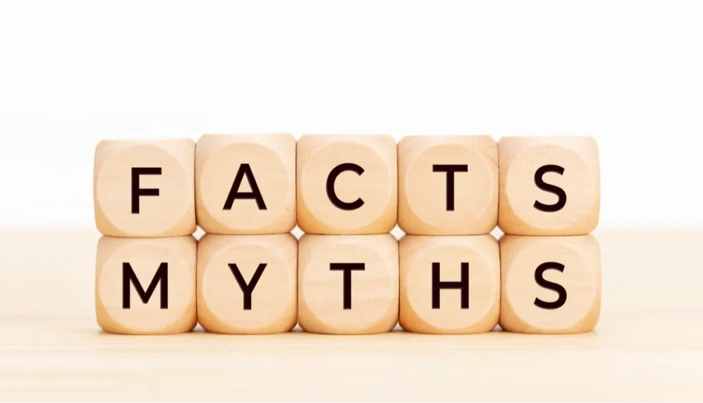 image of blocks with letters that spell out facts and myths, with respect to Reg CF misinformation
