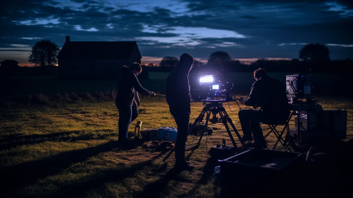 an image featuring film makers on set, they're crowdfunding their project.