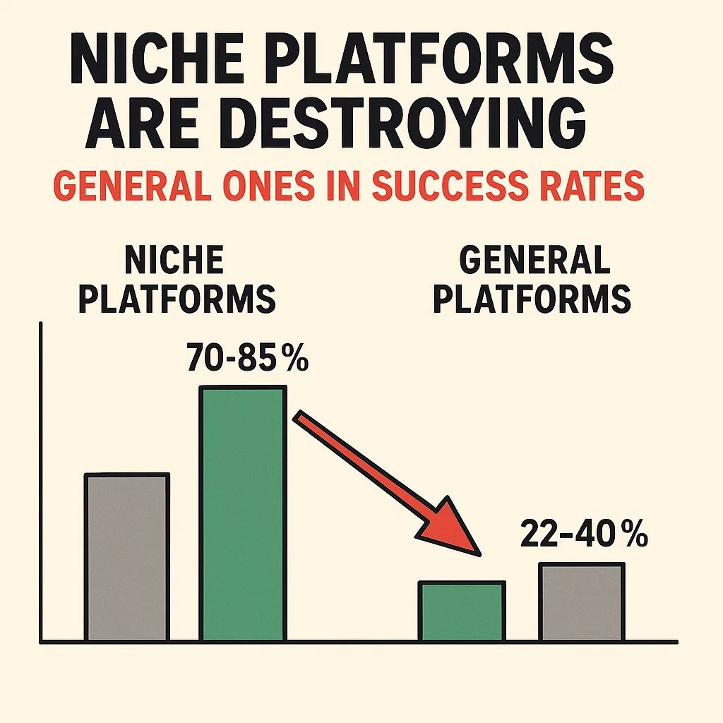 an illustration showing how niche crowdfunding is destroyin ggeneral corwdfunding platforms