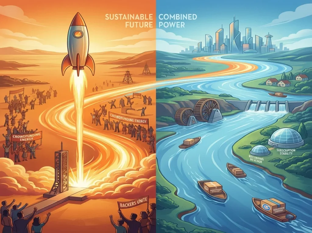 Sustainable future and resources illustration